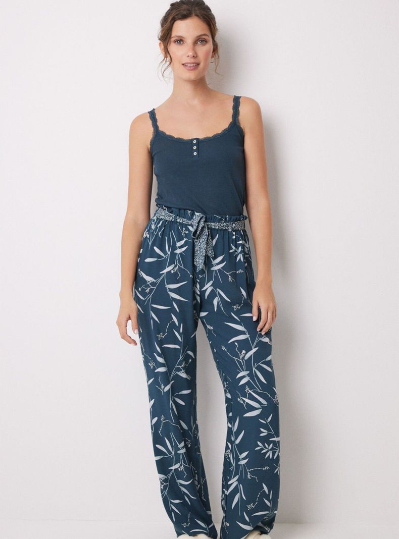 Pantalón Lounge Viscosa Print Hojas-3