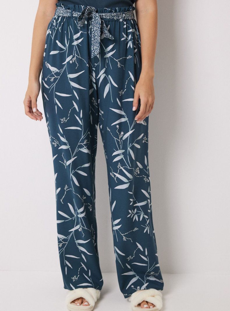 Pantalón Lounge Viscosa Print Hojas-0