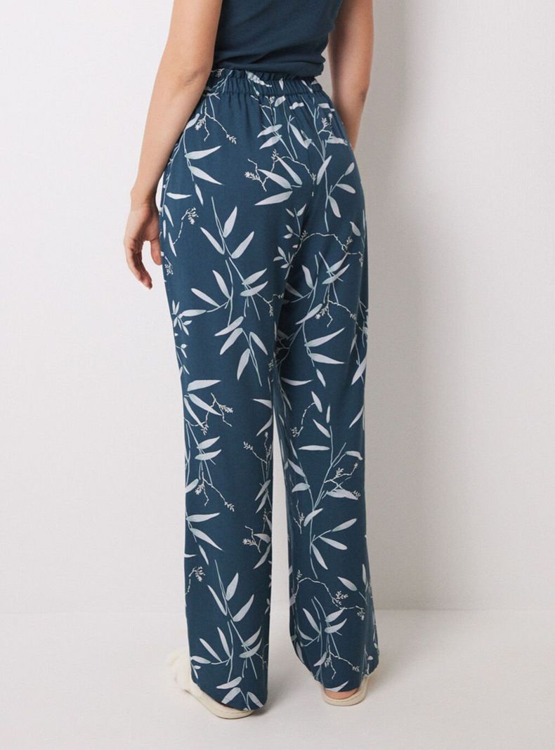 Pantalón Lounge Viscosa Print Hojas-1