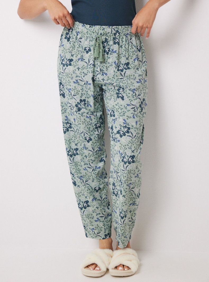 Pantalón Carrot Viscosa Print Flores-0
