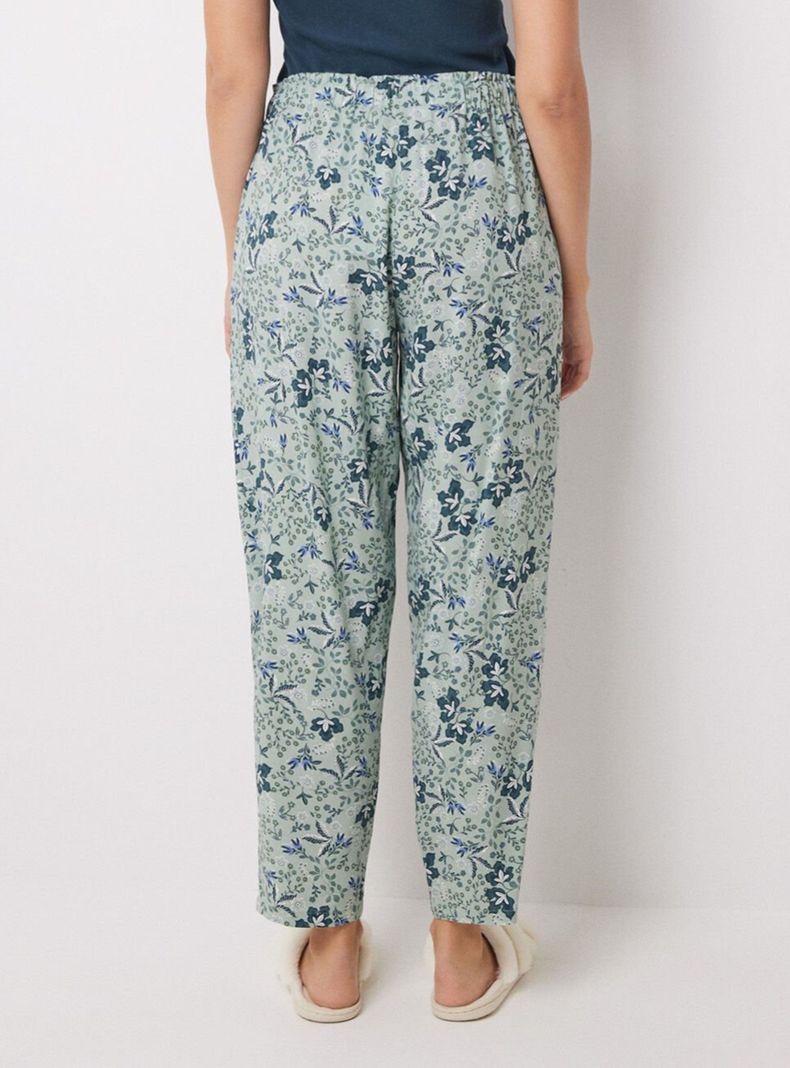 Pantalón Carrot Viscosa Print Flores-1