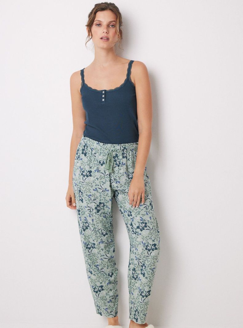 Pantalón Carrot Viscosa Print Flores-4