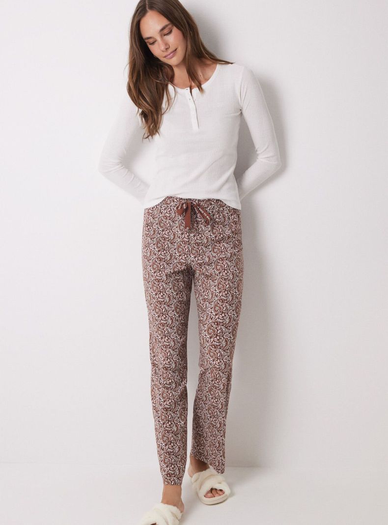 Pantalón Largo Lounge Viscosa Paisley-4