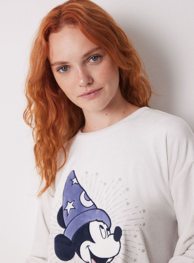 Camisón Corto Terciopelo Mickey-3