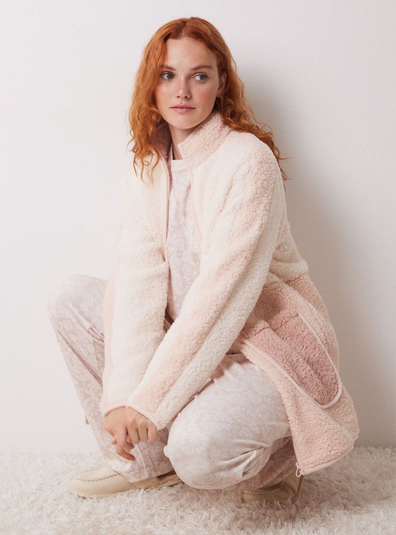 Pijama Largo Terciopelo Rosa-5