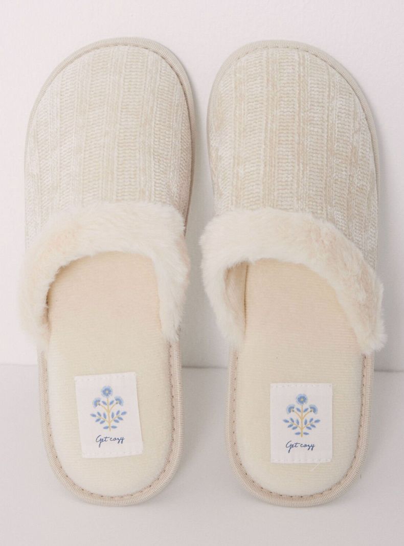 Pantuflas Casa Chenilla Marfil-0