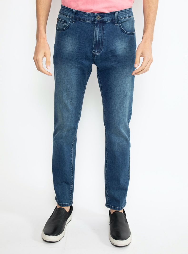 Jeans Slim Black Blue Five Pockets Basic-0