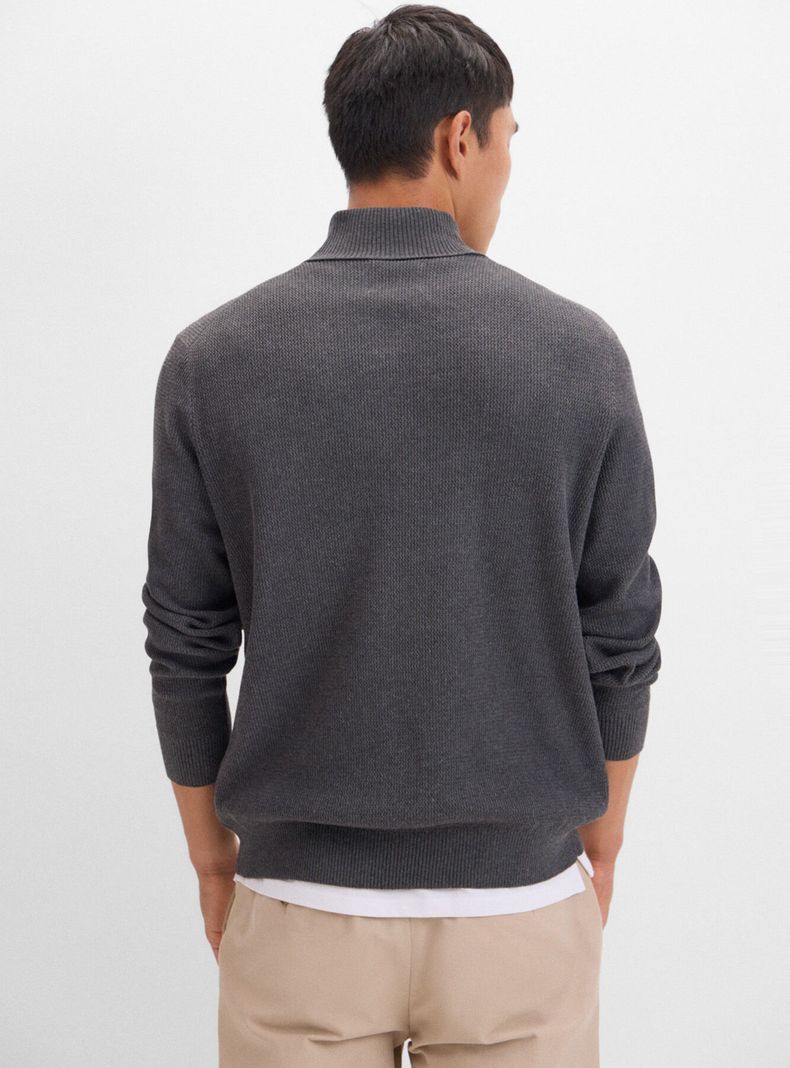 Sweater Algodón Estructura Cuello Abierto-1