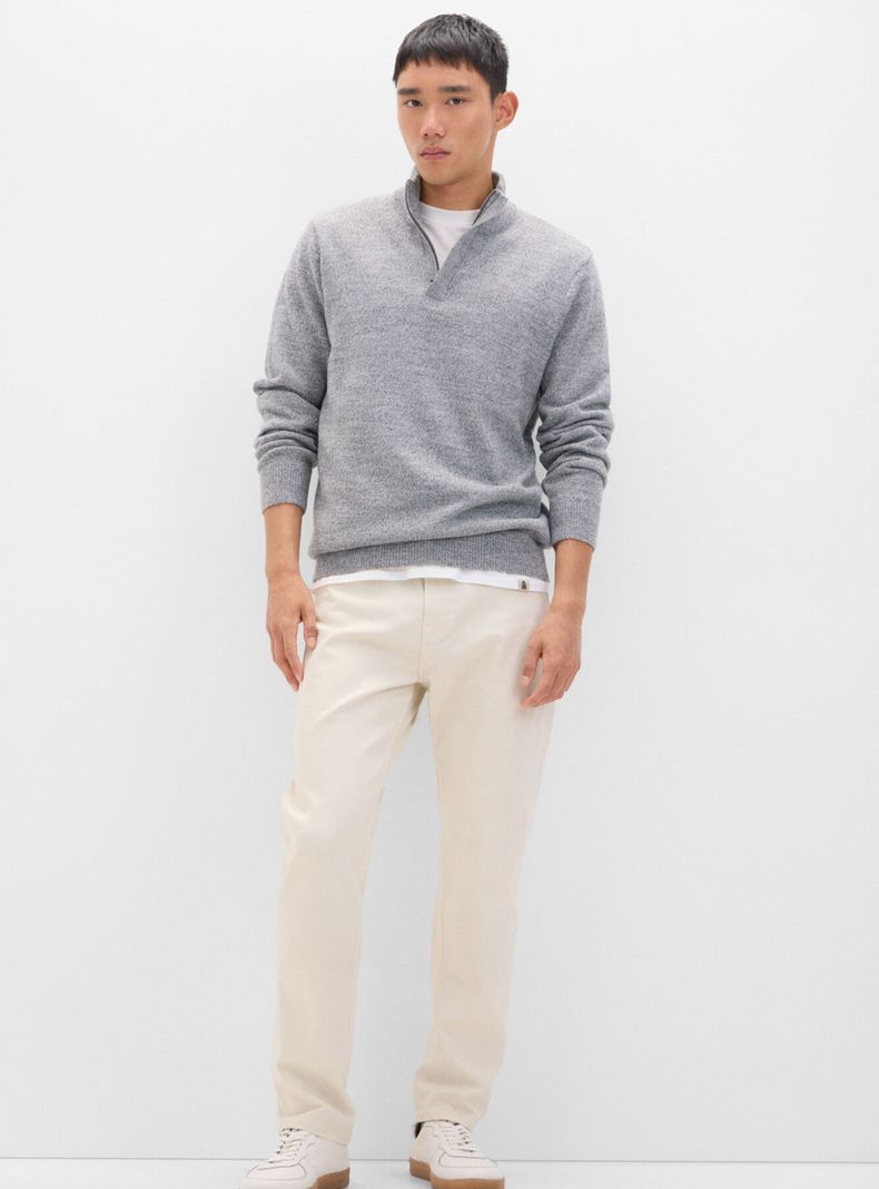 Sweater Lana Torzal Cuello Cremallera-3