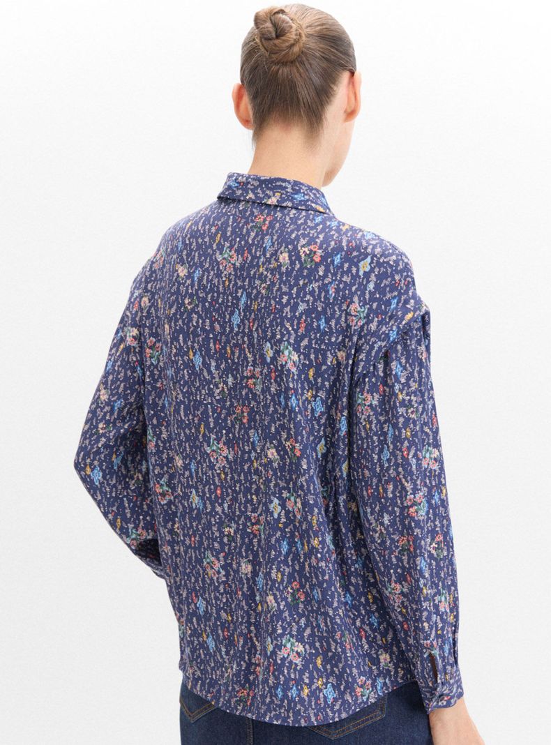 Camisa Pliegue Estampada-1