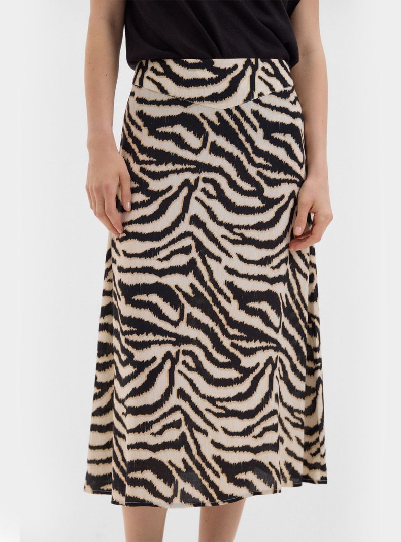 Falda Midi Estampada-0