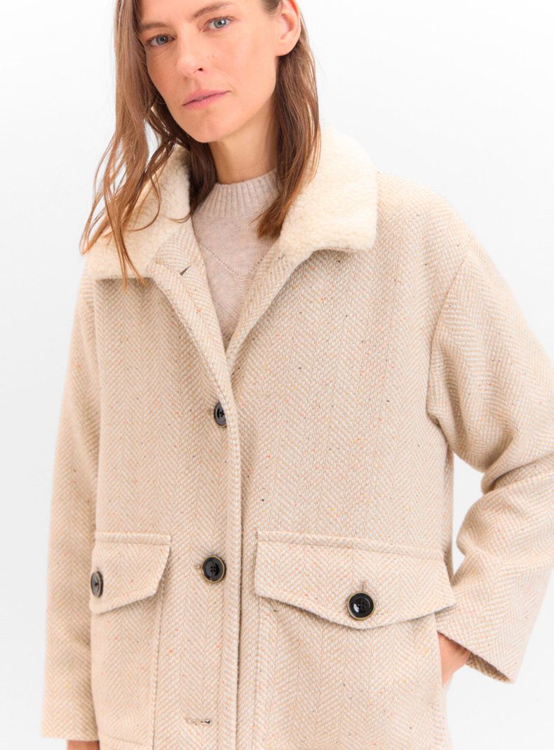 Chaquetón con Cuello Efecto Pelo-2