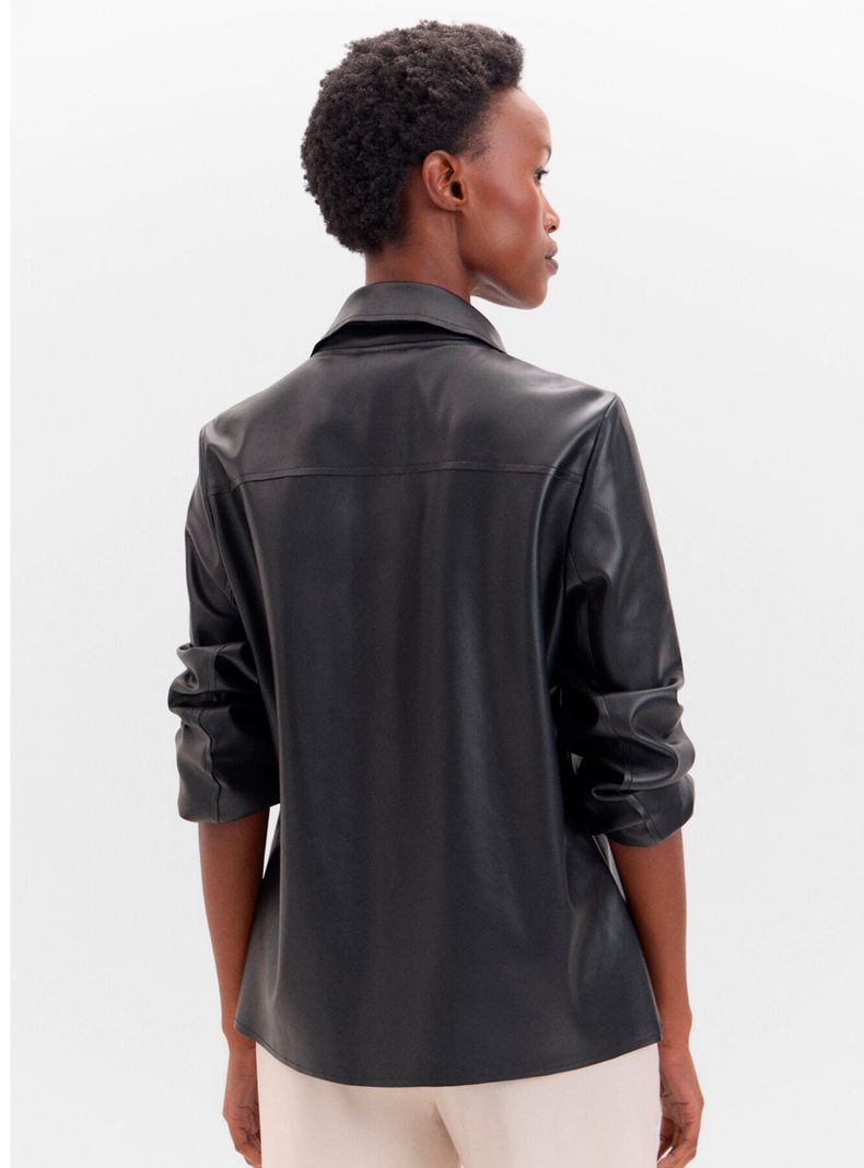 Chaqueta Efecto Piel Botones-1