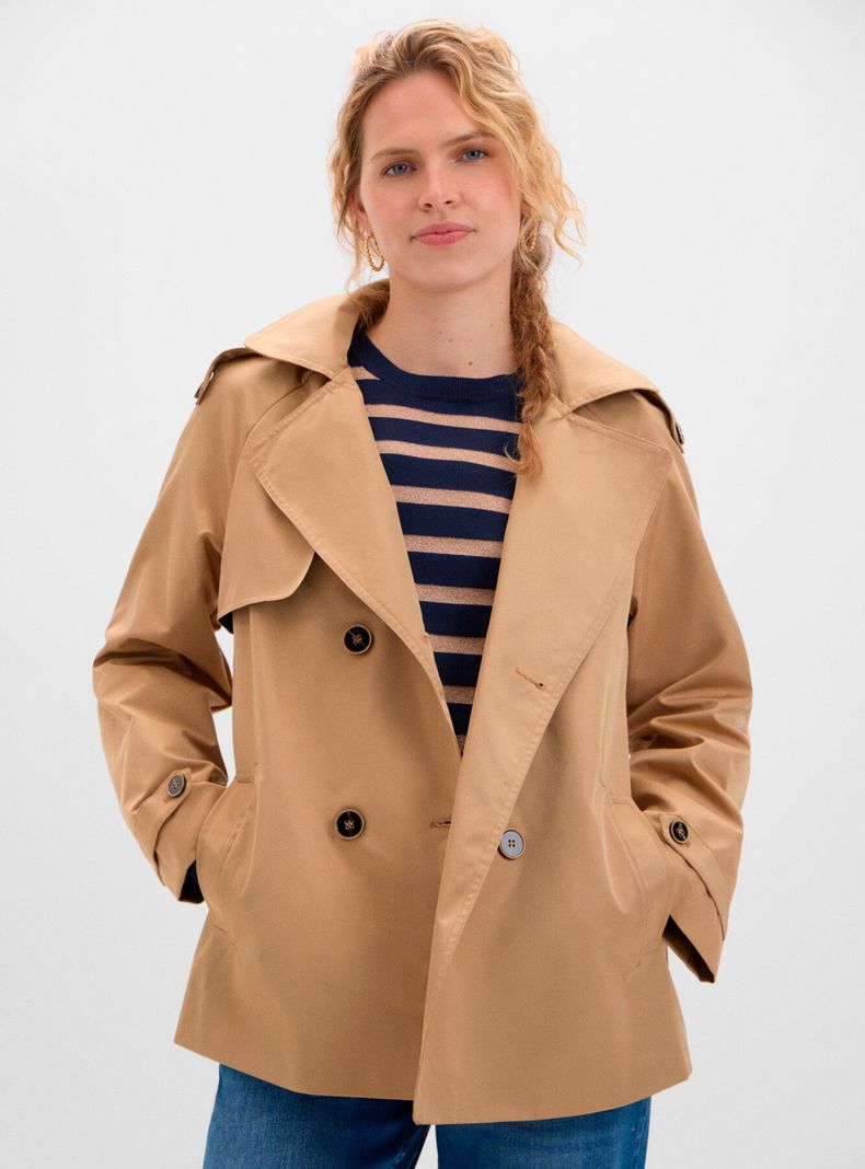 Chaqueta Gabardina Corta con Vuelo-0