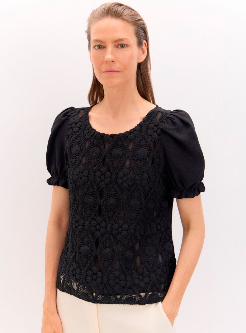 Blusa Combinada Crochet-0