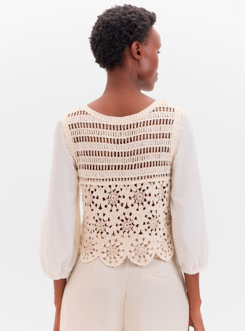 Blusa Combinada Frontal Crochet-1