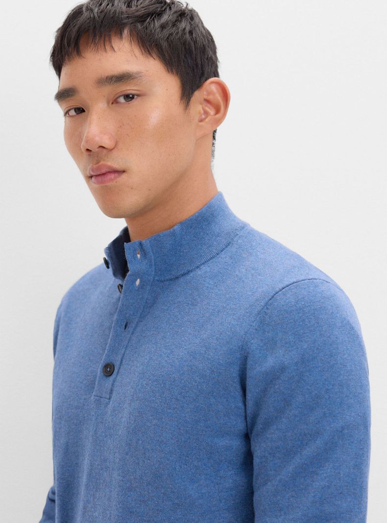 Sweater Algodón Cashmere Cuello Alto Botones-2