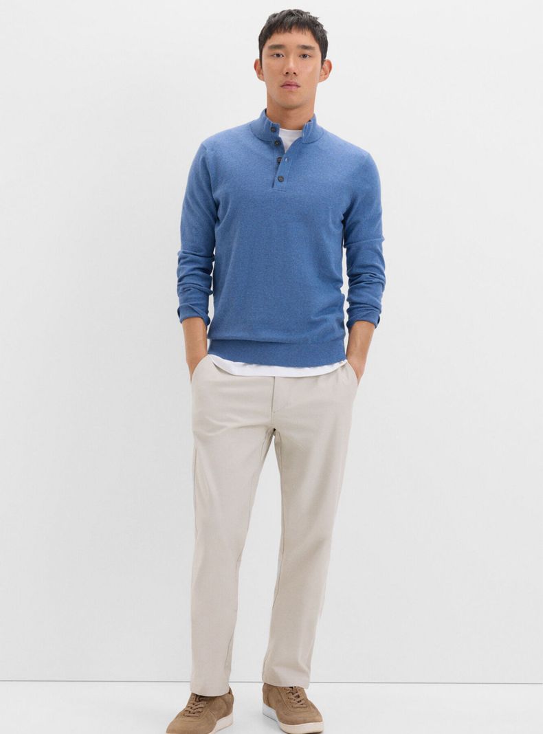 Sweater Algodón Cashmere Cuello Alto Botones-3