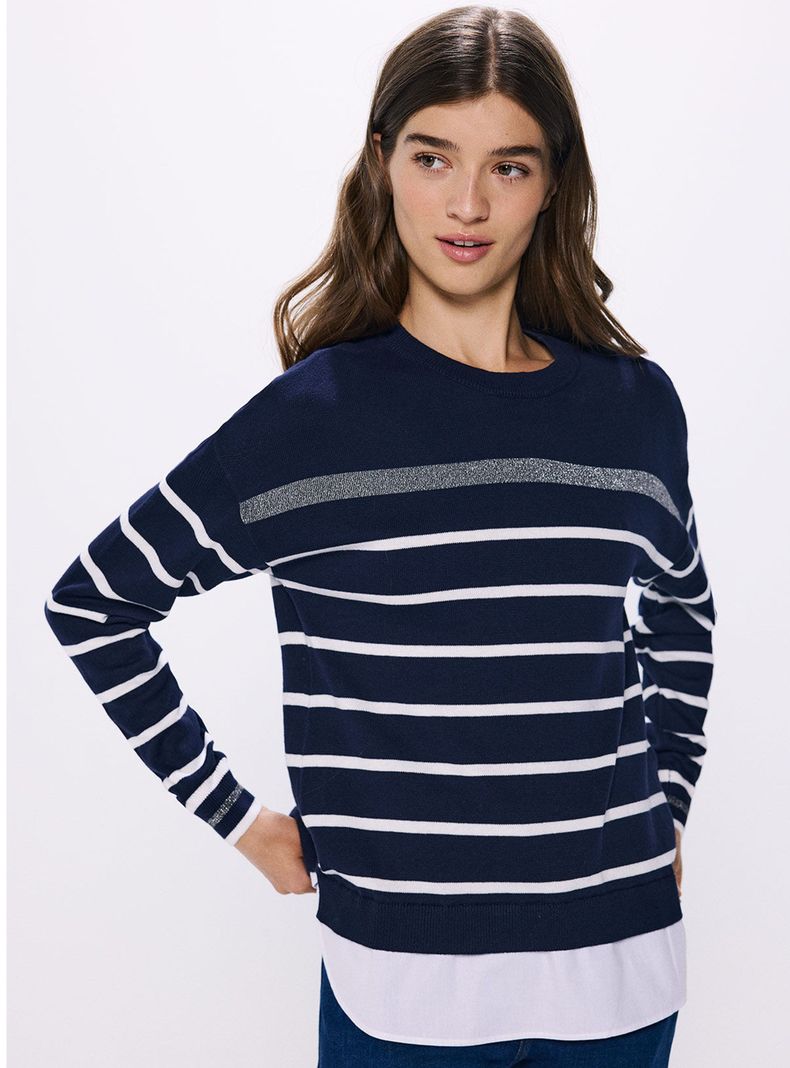 Sweater Love Combinado Algodón-0