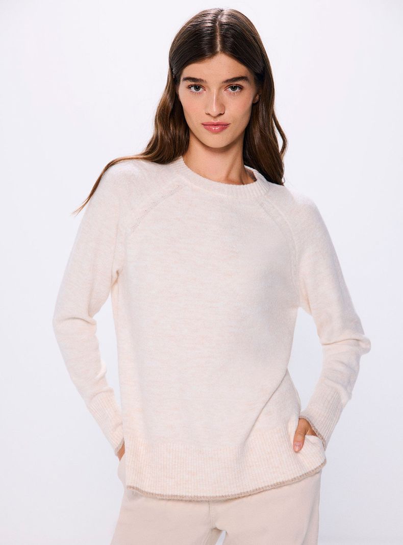 Sweater Cuello Redondo Contrastes-0