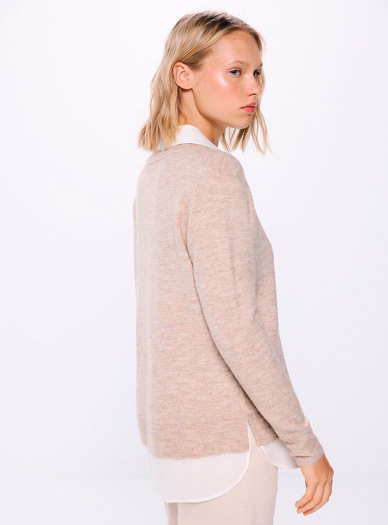 Sweater Combinado Camisero-1