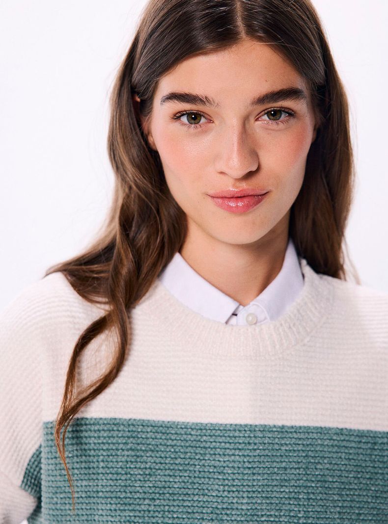 Sweater Color Block Chenilla-2