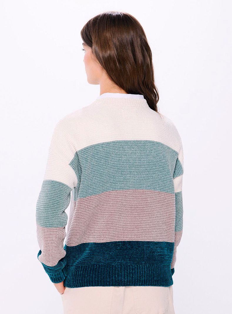 Sweater Color Block Chenilla-1