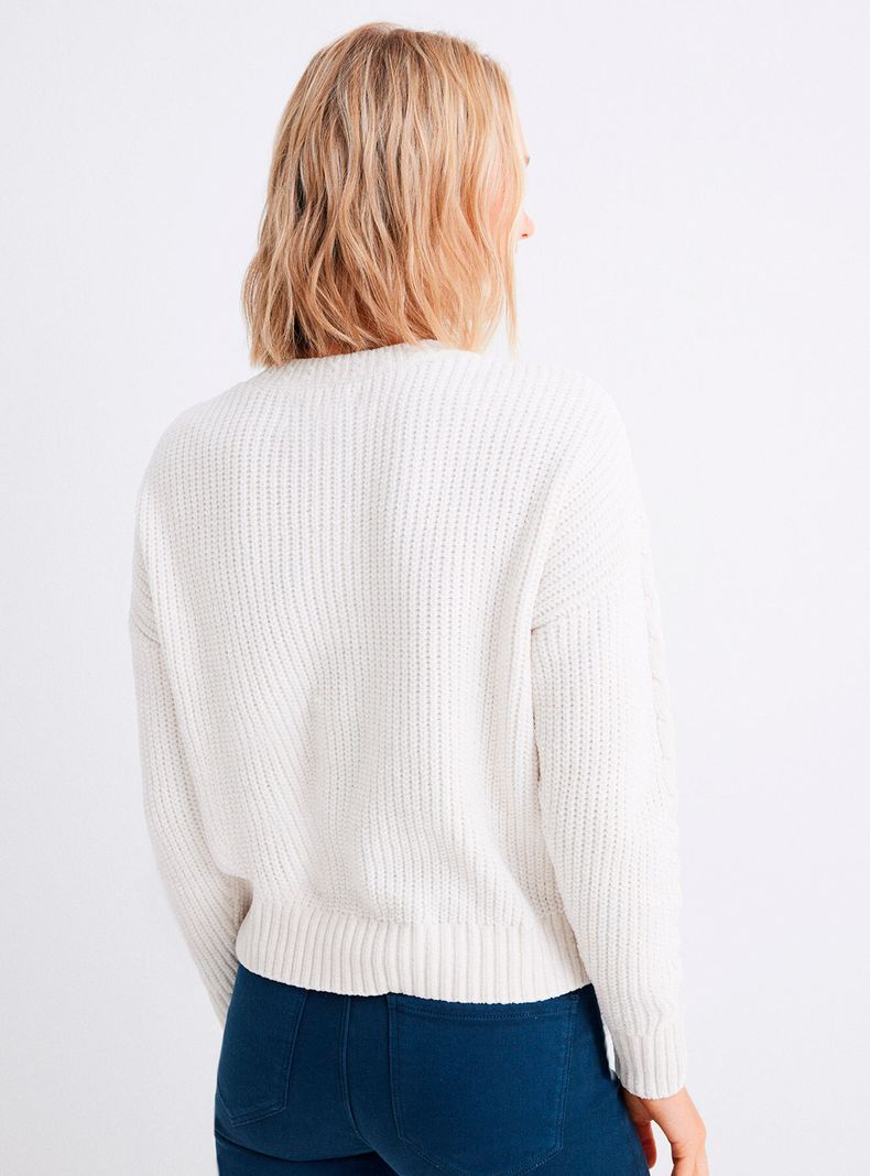 Sweater Detalles Trenzados Chenilla-1