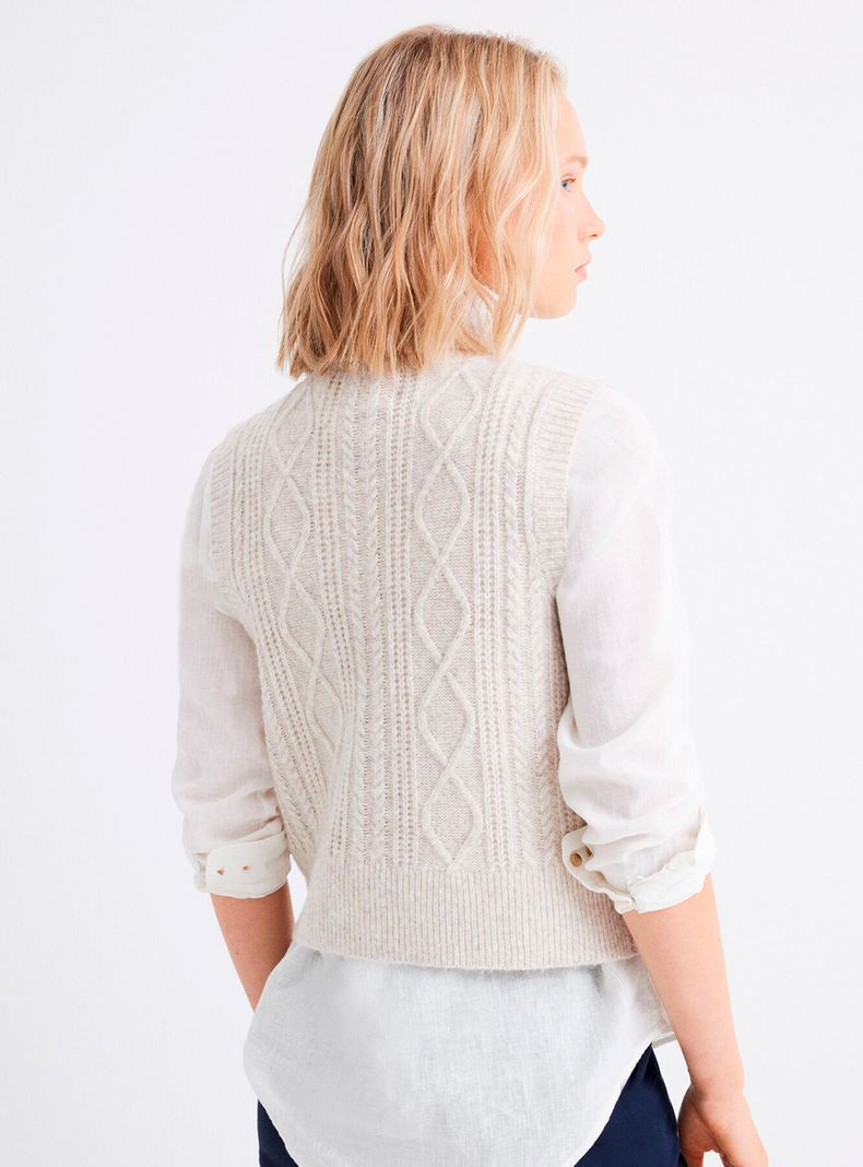Chaleco Punto Cable Knit-1