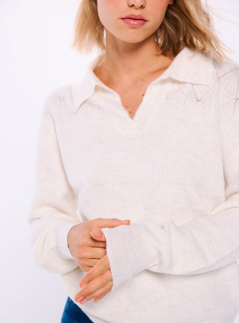 Sweater Polo Detalles Pointelle-3