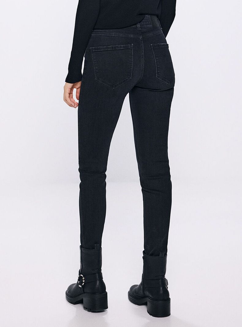 Jeans Slim Cropped Tiro Medio-1