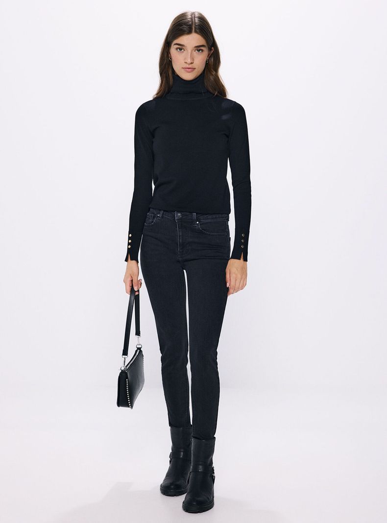 Jeans Slim Cropped Tiro Medio-4