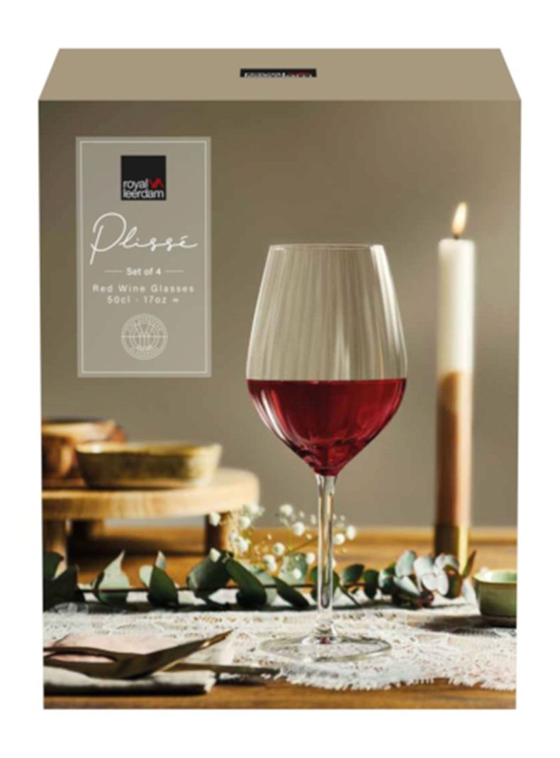 4 Copas Plisse Vino Tinto 500 ml-2