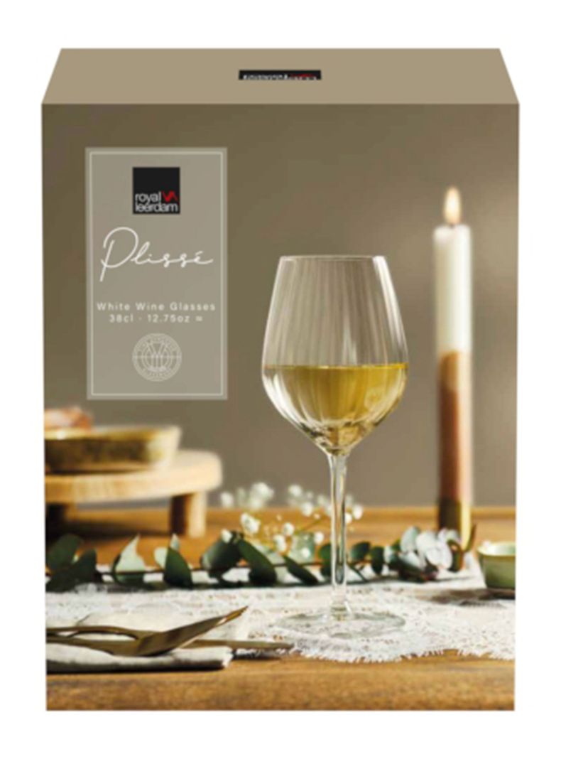 4 Copas Plisse Vino Blanco 380 ml-2