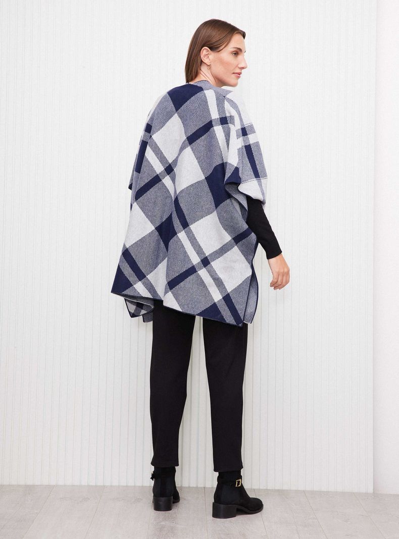 Chaleco Tapado Poncho Largo Diseño Jacquard-5