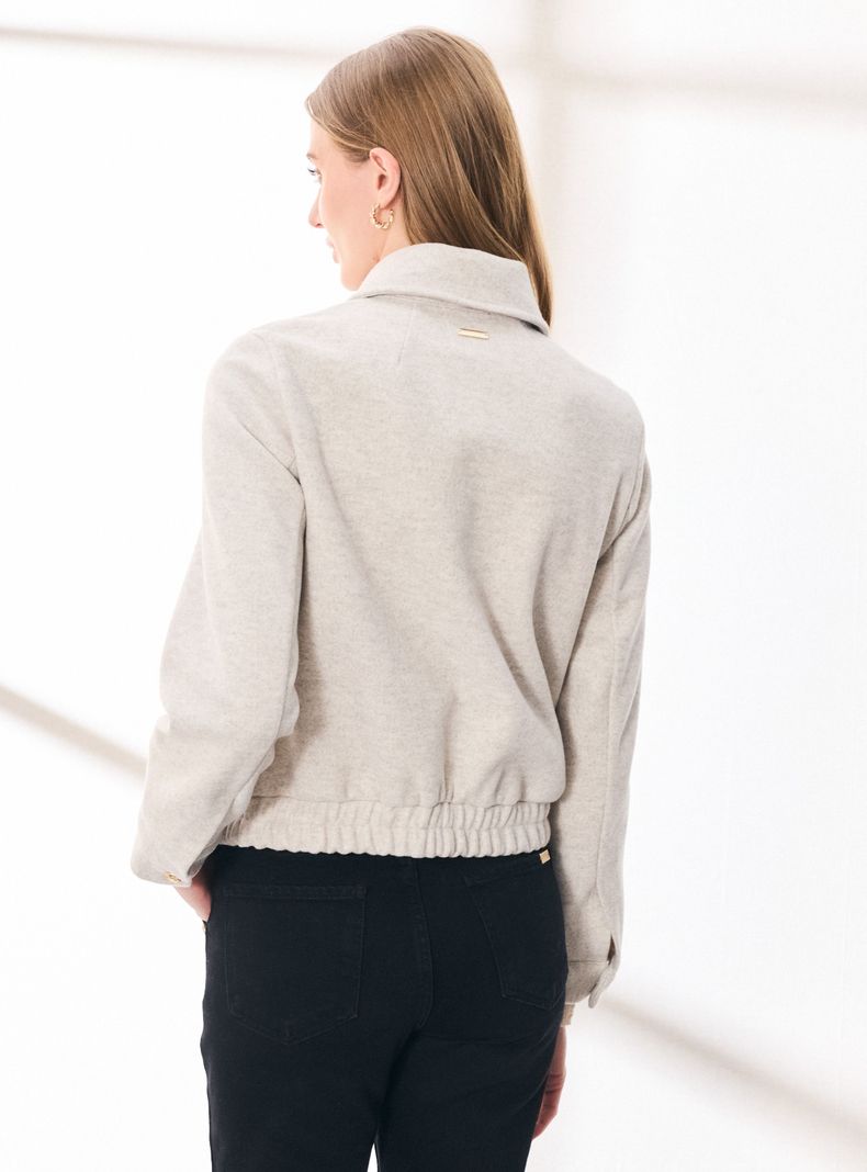 Chaqueta Bomber con Elástico en Cintura-1