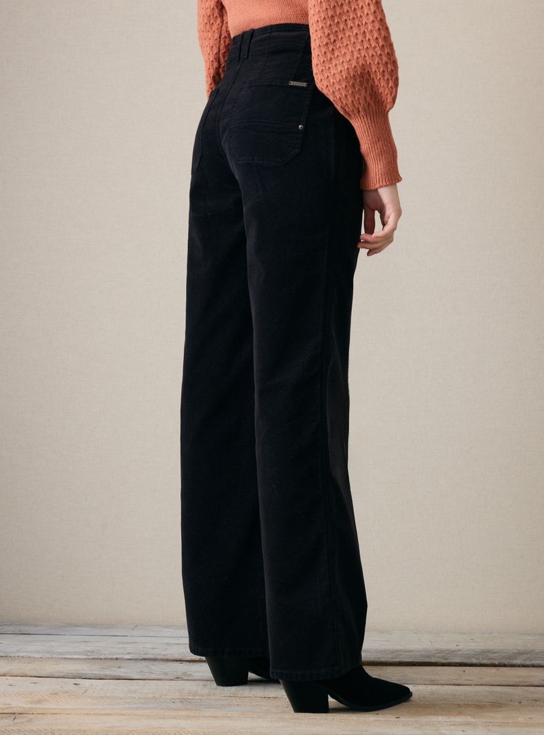 Pantalón Cotelé Recto con Bolsillo Carpintero-1