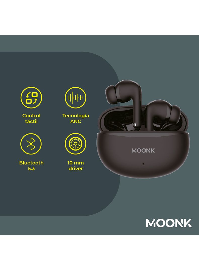 Audífonos Bluetooth True Wireless ANC Negro-1