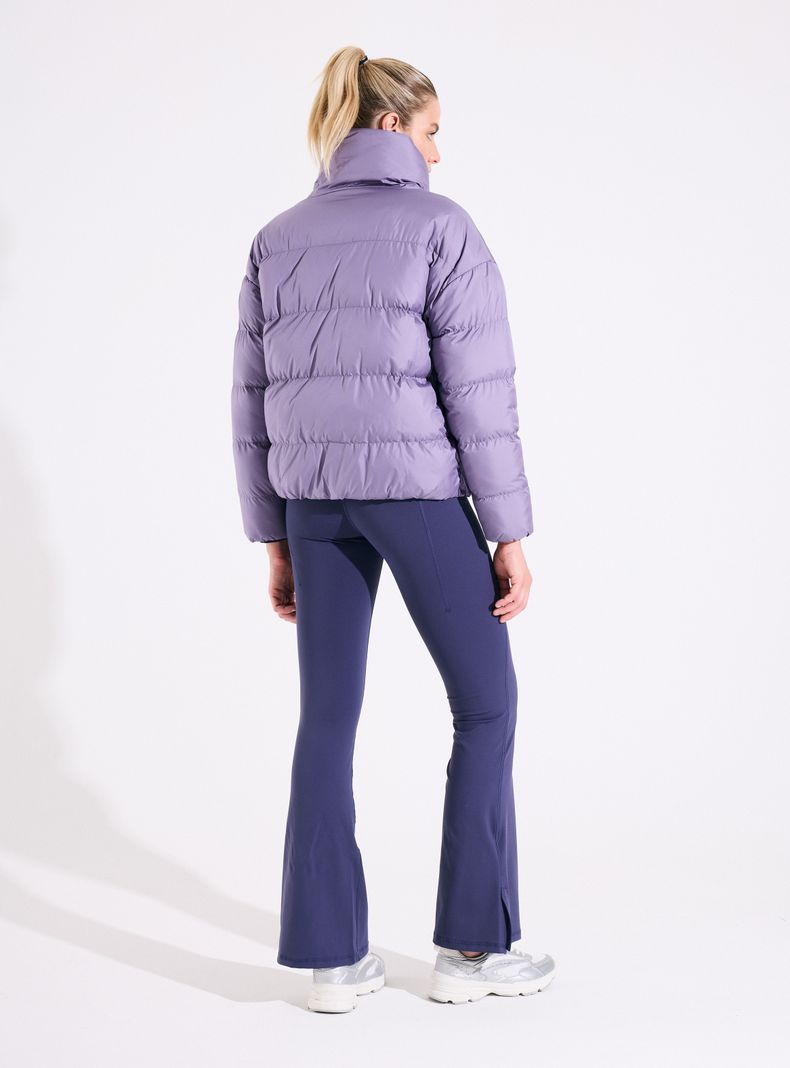 Parka Puffa con Botones Snap Cuello Alto-5