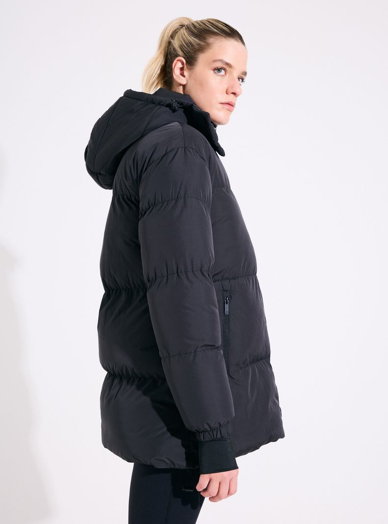 Parka Larga Oversize con Capucha-1