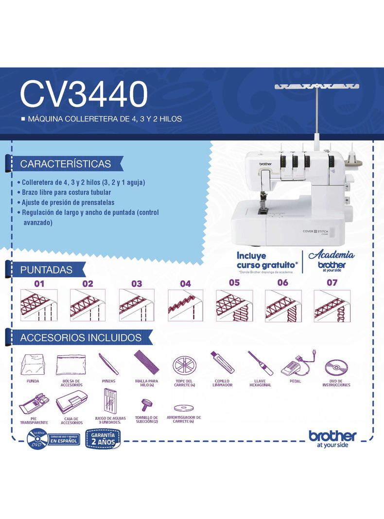 Máquina Colleretera Brother CV3440-4
