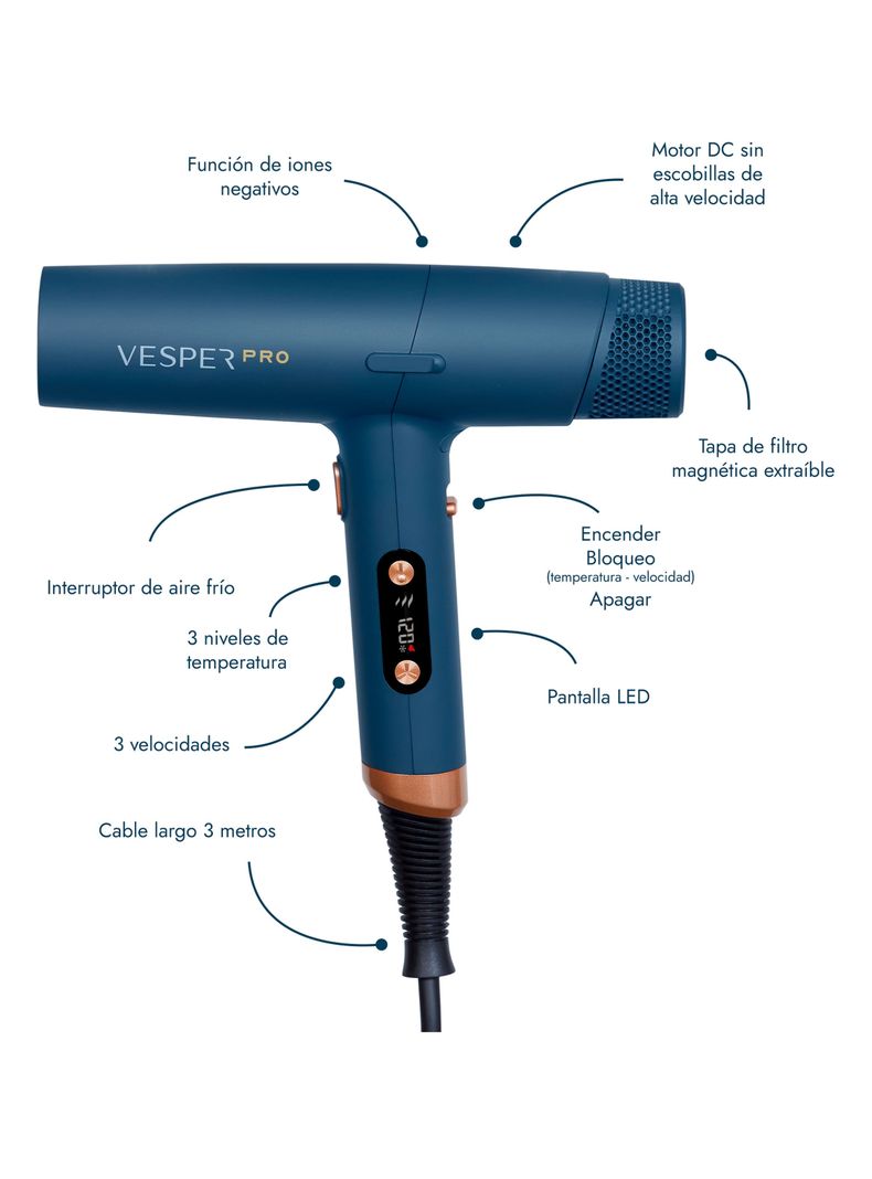 Secador de Pelo Profesional Airvolution Pro Azul-1
