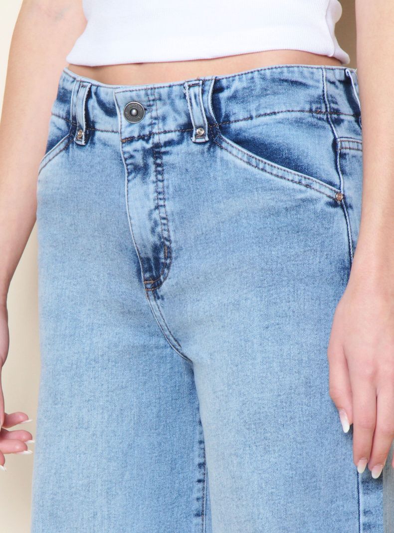 Jeans Wide Leg Tiro Alto Pretina Bolsillo Huaso-2