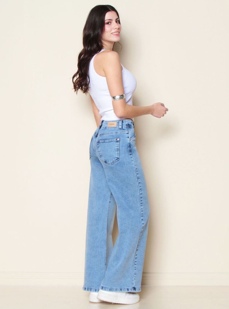 Jeans Wide Leg Tiro Alto Pretina Bolsillo Huaso-4