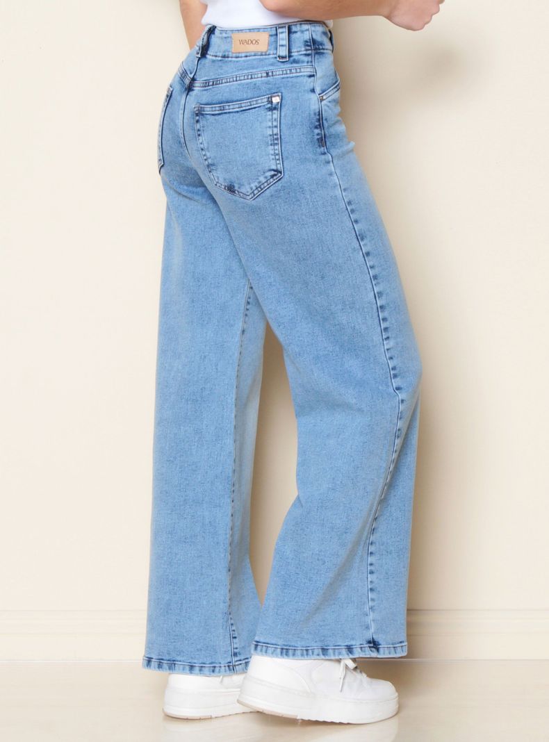 Jeans Wide Leg Tiro Alto Pretina Bolsillo Huaso-1