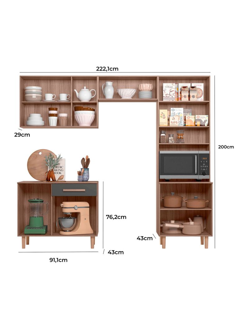 Kit Cocina Lemon 10 Puertas 1 Cajón-1