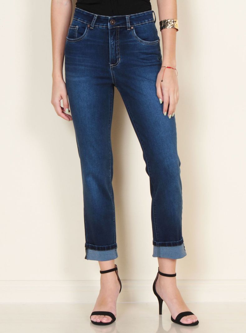 Jeans Mother Slim Tiro Alto Push Up Roll Up-0