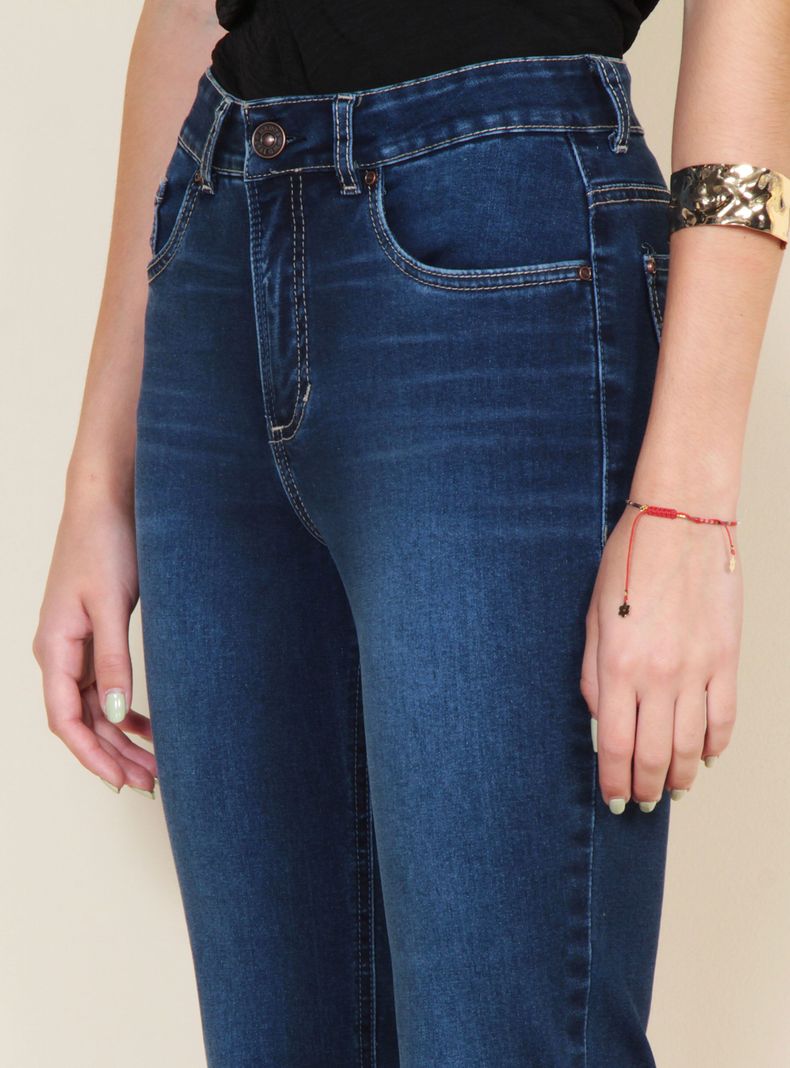 Jeans Mother Slim Tiro Alto Push Up Roll Up-2