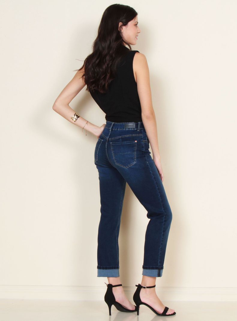 Jeans Mother Slim Tiro Alto Push Up Roll Up-4