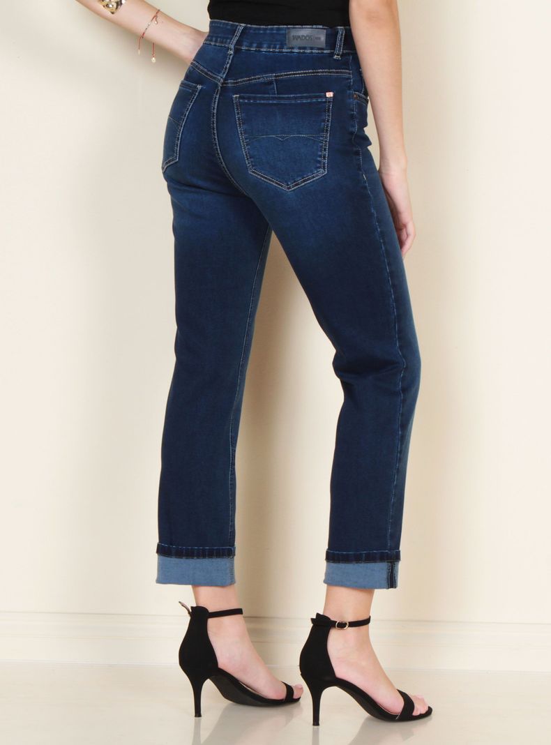 Jeans Mother Slim Tiro Alto Push Up Roll Up-1